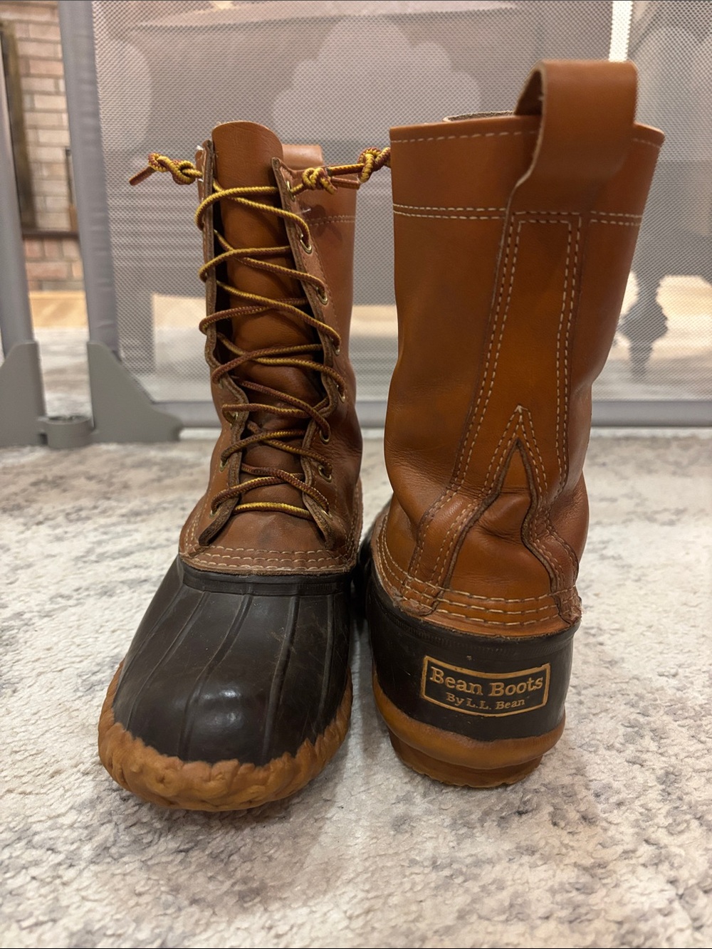 L.L. Bean Men’s Two-Tone Duck Boots in Brown and Black
